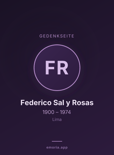 Gedenkportrait von Federico Sal y Rosas
