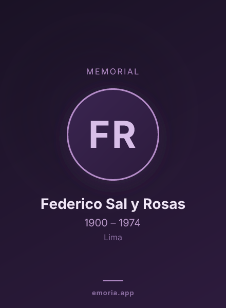 Memorial portrait of Federico Sal y Rosas