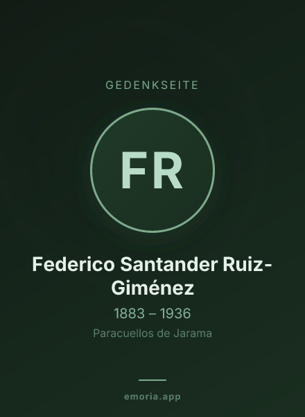 Gedenkportrait von Federico Santander Ruiz-Giménez