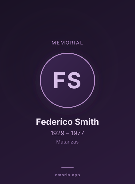 Memorial portrait of Federico Smith
