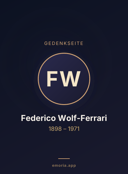 Gedenkportrait von Federico Wolf-Ferrari