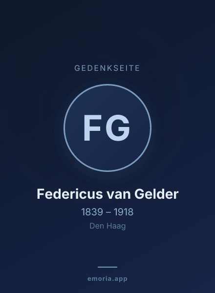 Gedenkportrait von Federicus van Gelder