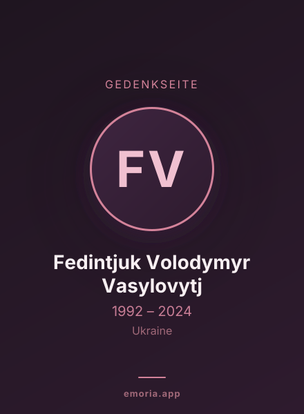 Gedenkportrait von Fedintjuk Volodymyr Vasylovytj