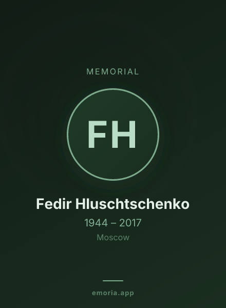 Memorial portrait of Fedir Hluschtschenko