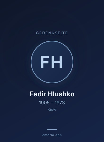Gedenkportrait von Fedir Hlushko