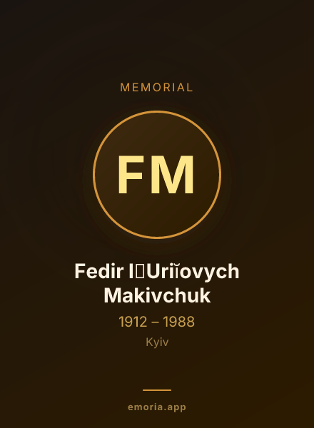 Memorial portrait of Fedir I͡Uriĭovych Makivchuk
