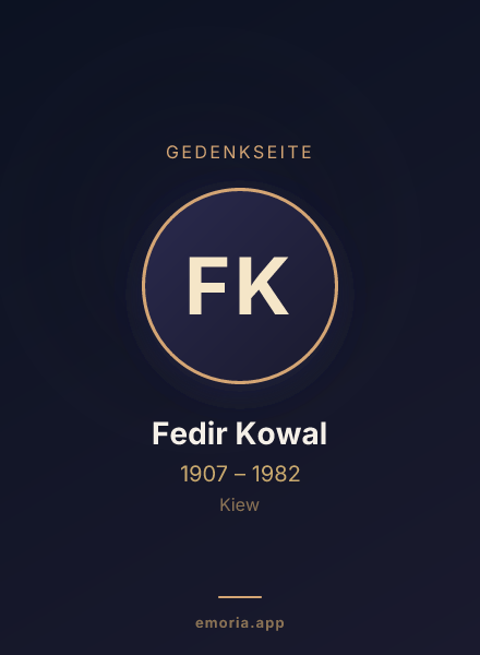 Gedenkportrait von Fedir Kowal