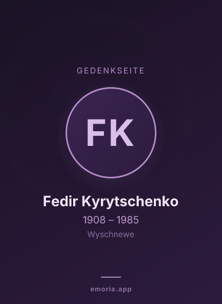 Gedenkportrait von Fedir Kyrytschenko