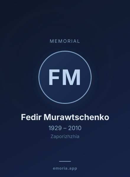 Memorial portrait of Fedir Murawtschenko
