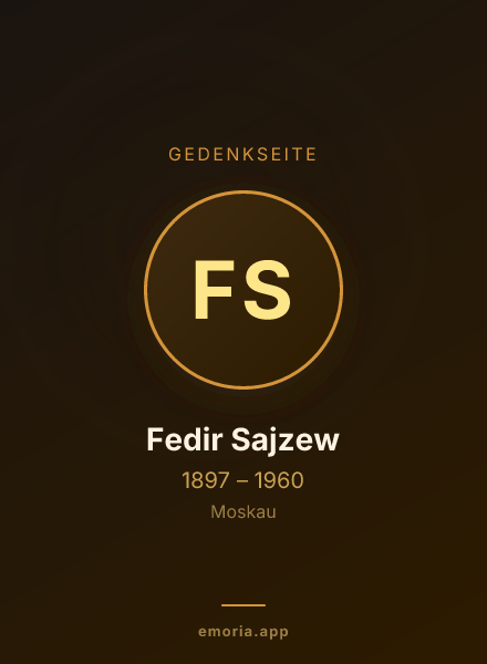 Gedenkportrait von Fedir Sajzew