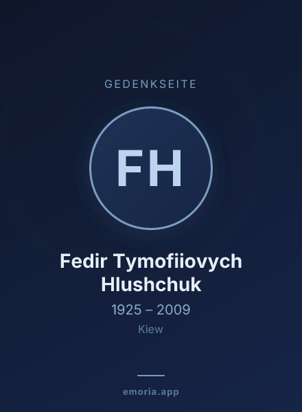 Gedenkportrait von Fedir Tymofiiovych Hlushchuk