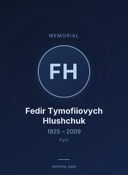 Memorial portrait of Fedir Tymofiiovych Hlushchuk