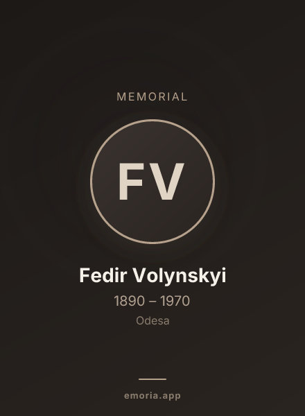 Memorial portrait of Fedir Volynskyi