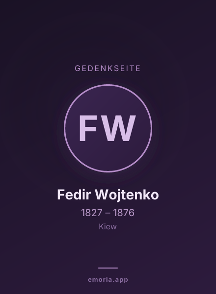 Gedenkportrait von Fedir Wojtenko