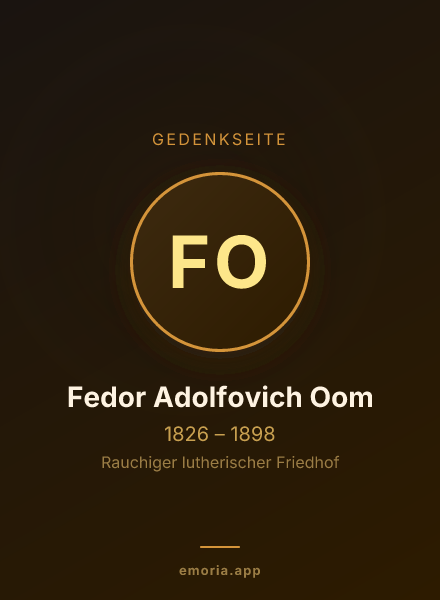 Gedenkportrait von Fedor Adolfovich Oom