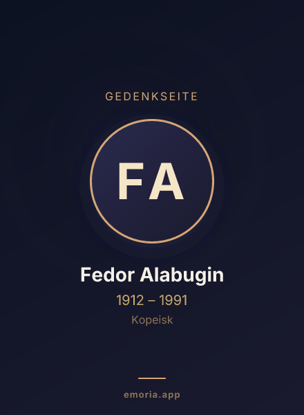 Gedenkportrait von Fedor Alabugin