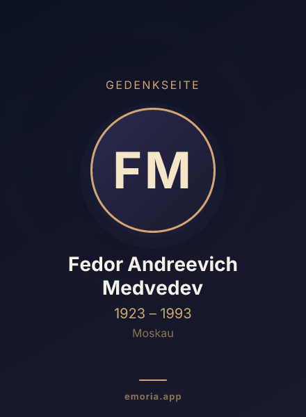 Gedenkportrait von Fedor Andreevich Medvedev