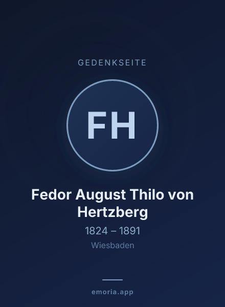 Gedenkportrait von Fedor August Thilo von Hertzberg