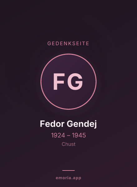 Gedenkportrait von Fedor Gendej