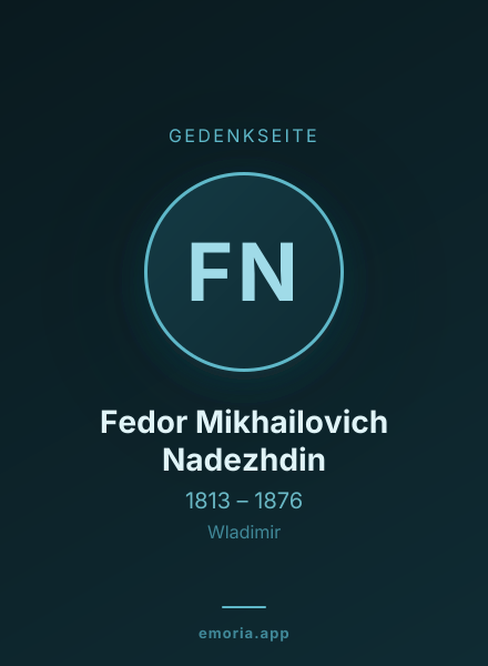 Gedenkportrait von Fedor Mikhailovich Nadezhdin