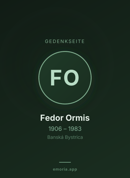 Gedenkportrait von Fedor Ormis