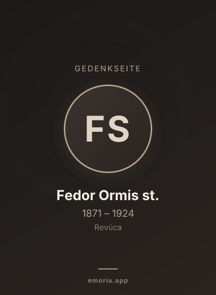 Gedenkportrait von Fedor Ormis st.