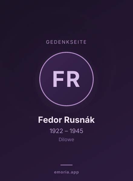 Gedenkportrait von Fedor Rusnák