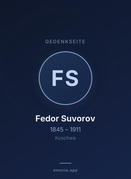 Gedenkportrait von Fedor Suvorov