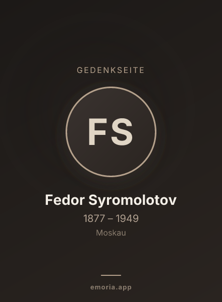 Gedenkportrait von Fedor Syromolotov