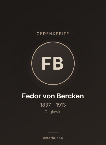Gedenkportrait von Fedor von Bercken