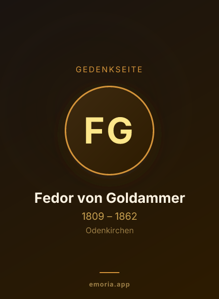 Gedenkportrait von Fedor von Goldammer