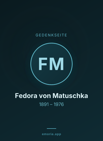 Gedenkportrait von Fedora von Matuschka