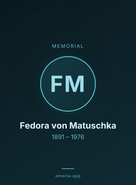 Memorial portrait of Fedora von Matuschka