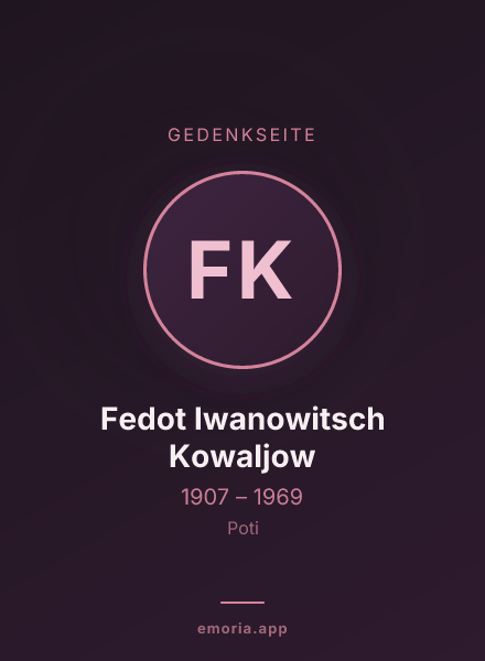 Gedenkportrait von Fedot Iwanowitsch Kowaljow