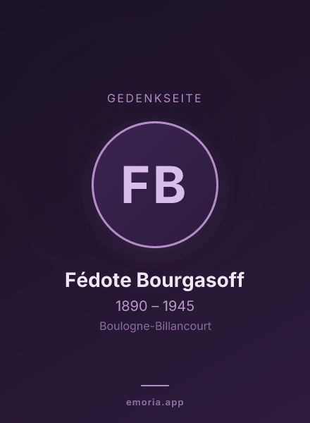 Gedenkportrait von Fédote Bourgasoff