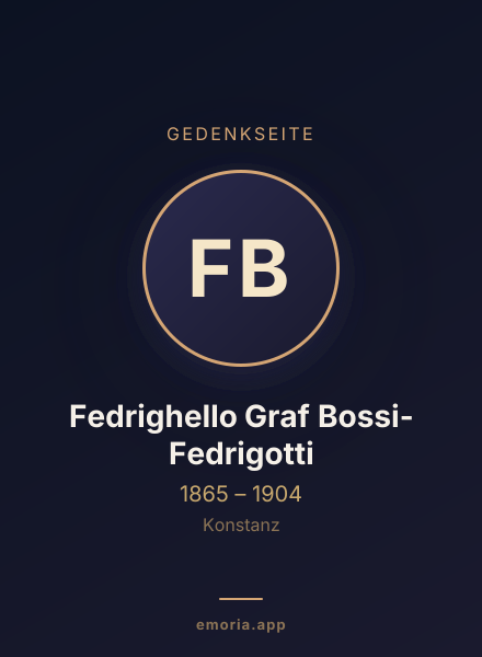 Gedenkportrait von Fedrighello Graf Bossi-Fedrigotti