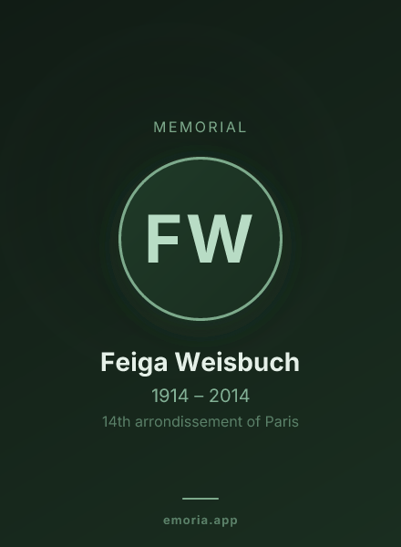 Memorial portrait of Feiga Weisbuch
