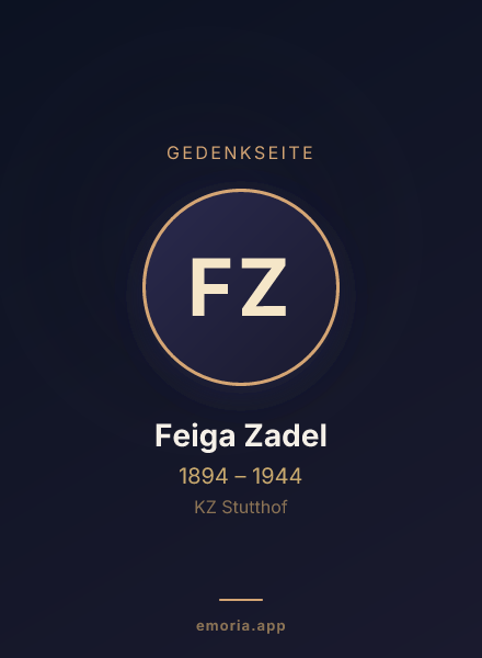 Gedenkportrait von Feiga Zadel
