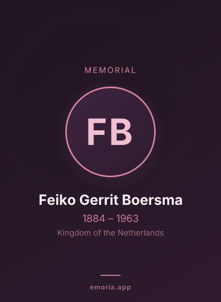 Memorial portrait of Feiko Gerrit Boersma