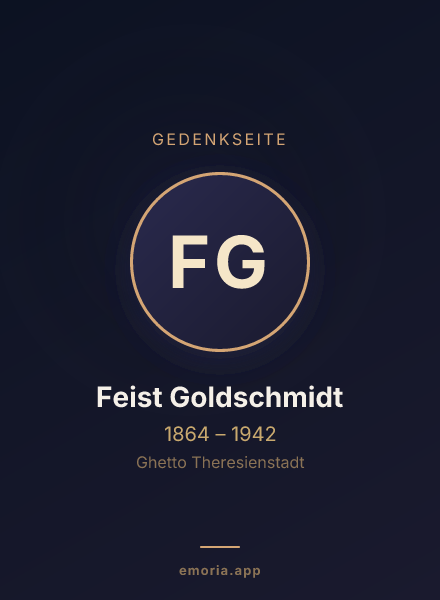 Gedenkportrait von Feist Goldschmidt