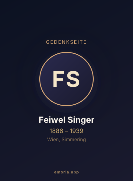Gedenkportrait von Feiwel Singer