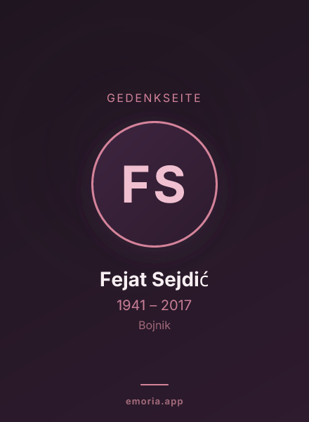 Gedenkportrait von Fejat Sejdić