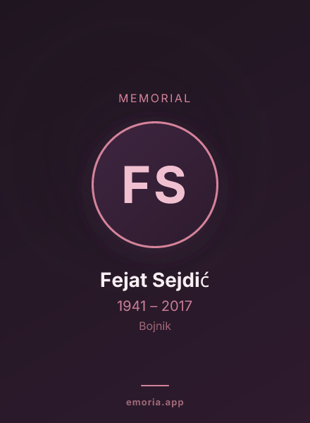 Memorial portrait of Fejat Sejdić