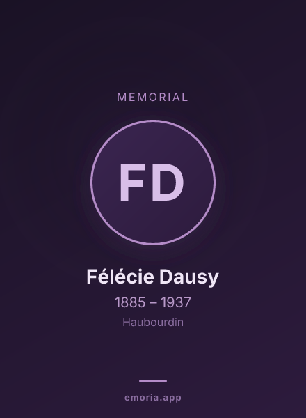 Memorial portrait of Félécie Dausy