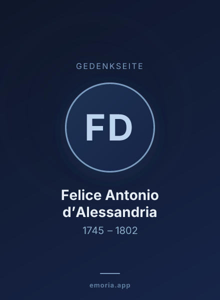 Gedenkportrait von Felice Antonio d’Alessandria