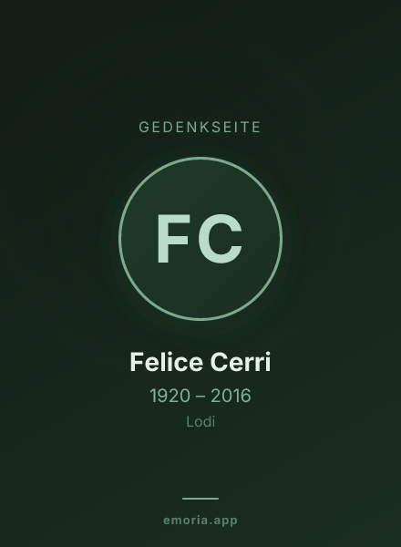 Gedenkportrait von Felice Cerri