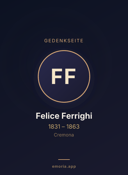 Gedenkportrait von Felice Ferrighi