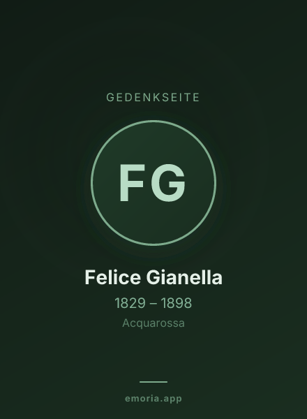 Gedenkportrait von Felice Gianella