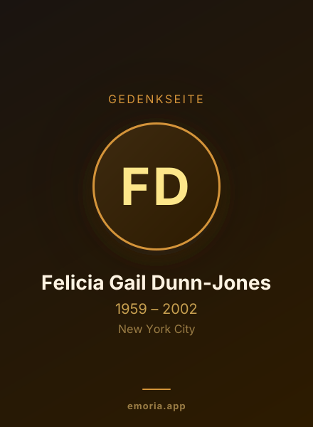 Gedenkportrait von Felicia Gail Dunn-Jones
