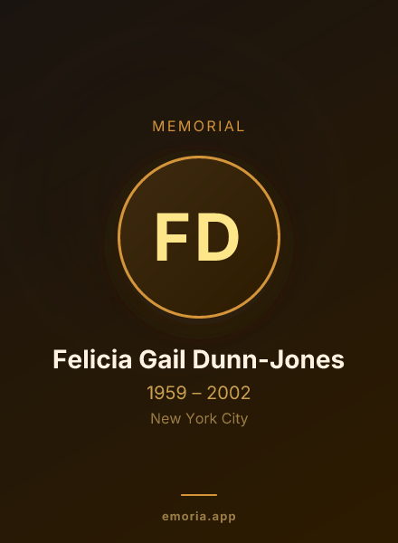 Memorial portrait of Felicia Gail Dunn-Jones
